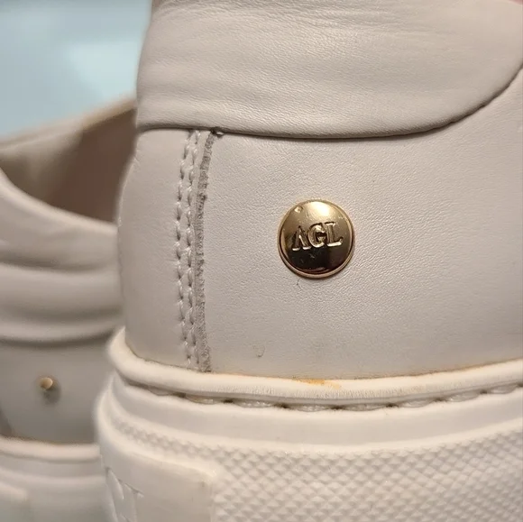 AGL women's Italian leather plate-forme sneakers size 36 or 6 us - Picture 6 of 13